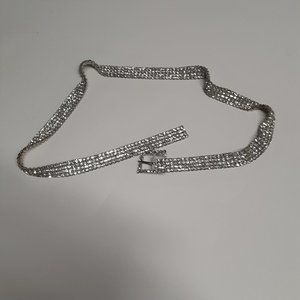 Rhinestone Silver Belt – Women's Sparkle Accessory